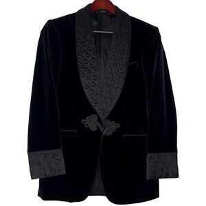 Tom Ford x Gucci Mens Smoking Jacket 46R IT - 36R US Black Velvet Quilted Satin